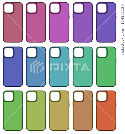 Silicone phone case on white background in insulation Silicone phone case on white background in insulation 134531129