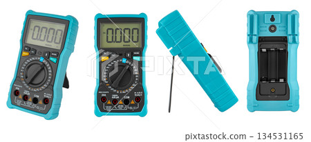 Multimeters, measuring instrument, on white background in insulation Multimeters, measuring instrument, on white background in insulation 134531165