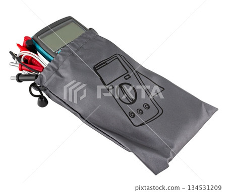 multimeter, measuring instrument of various characteristics of an electrical signal, on a white background in insulation multimeter, measuring instrument of various characteristics of an electrical signal, on a white background in insulation 134531209