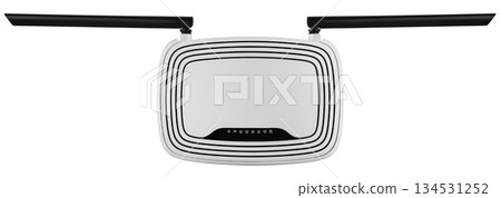 Wi-Fi network router, on a white background in isolation 134531252