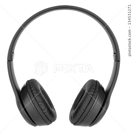 computer wired headphones, on a white background in insulation computer wired headphones, on a white background in insulation 134531271