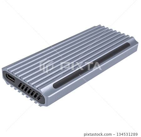external hard drive, isolated on a white background 134531289