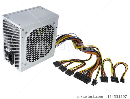 computer power supply, on white background in insulation computer power supply, on white background in insulation 134531297