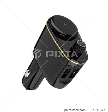 car cigarette lighter charging adapter, on white background in insulation 134531324