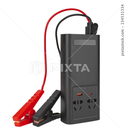 power adapter for charging car batteries, on white background in insulation power adapter for charging car batteries, on white background in insulation 134531334
