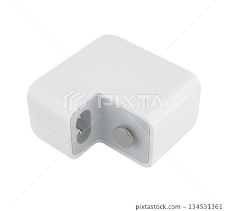 Power adapter for tablet laptop, on white background in insulation 134531361