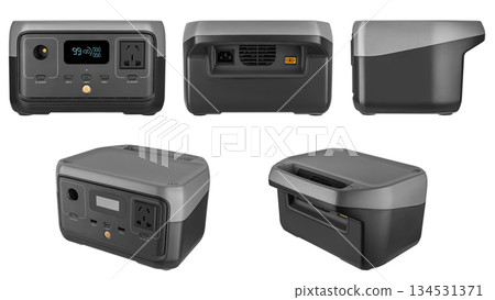 Portable charging power station, on white background in insulation 134531371