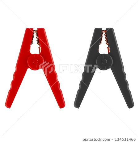 Clamps for electrical terminals, white background in insulation Clamps for electrical terminals, white background in insulation 134531466