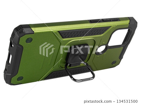 Silicone shockproof phone case, with ring holder, white background in insulation 134531500