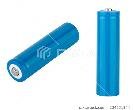ICR18650 rechargeable battery, white background in insulation 134531544