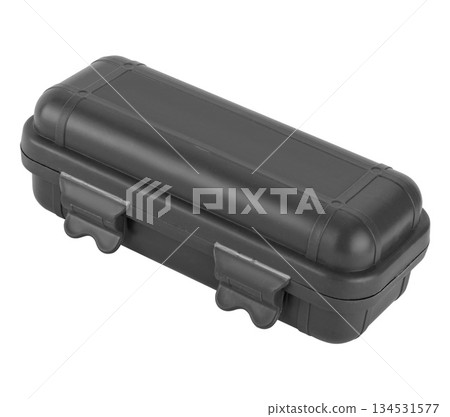 plastic waterproof case, on white background in insulation plastic waterproof case, on white background in insulation 134531577