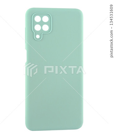 Silicone phone case, white background in insulation 134531609