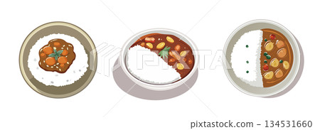 咖哩飯向量圖集 咖哩飯向量圖集 134531660