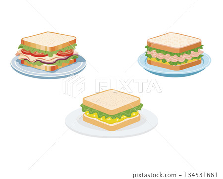 Sandwich vector illustration set 134531661