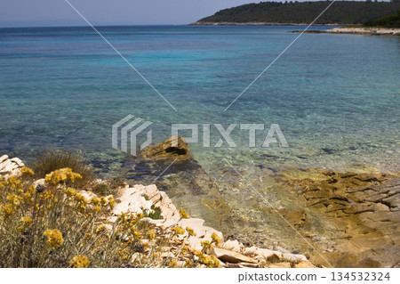 Proizd island coastal landscape Croatia Adriatic Sea Proizd island coastal landscape Croatia Adriatic Sea 134532324