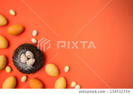 Happy Easter concept with easter eggs 134532359