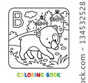 Funny bear coloring book. Alphabet B 134532528