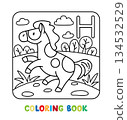 Funny horse. Animals coloring book for kids 134532529