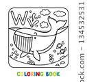 Funny whale. Animals coloring book for kids 134532531