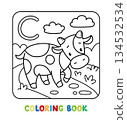 Funny cow. Animals coloring book for kids 134532534