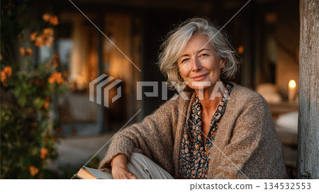 Woman Relaxing Outdoors 134532553