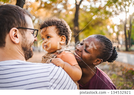 Joyful Laughter: Family Fun in the Fall 134532921