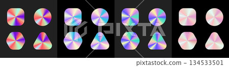 Holographic stickers collection with vibrant kaleidoscope effects Holographic stickers collection with vibrant kaleidoscope effects 134533501