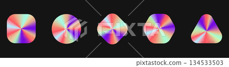 Holographic sticker designs with iridescent patterns for creative projects Holographic sticker designs with iridescent patterns for creative projects 134533503