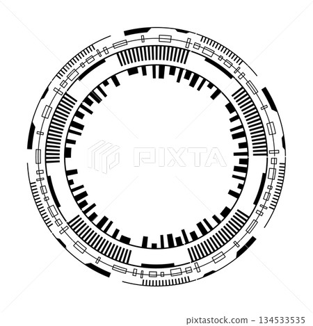 Futuristic circular frame design for tech and innovation themes 134533535