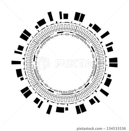 Futuristic circular pattern for innovative design projects 134533536