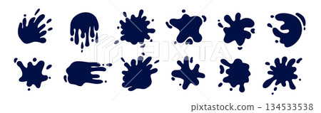 Creative abstract splash shapes for artistic designs Creative abstract splash shapes for artistic designs 134533538