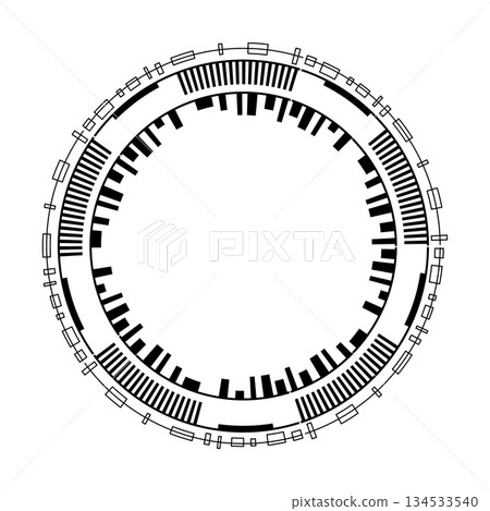 Futuristic circle design with geometric patterns Futuristic circle design with geometric patterns 134533540