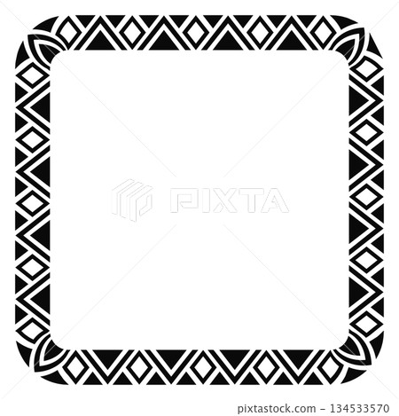 African tribal geometric frame design for creative projects 134533570