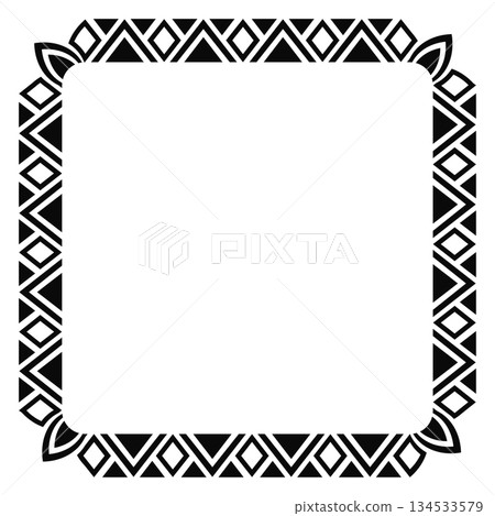 African tribal geometric frame design for decorative use 134533579