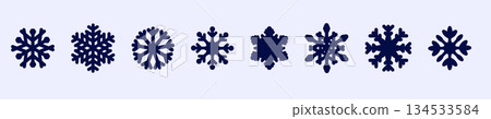 Elegant snowflake collection on soft background Elegant snowflake collection on soft background 134533584