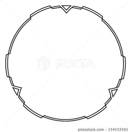 Elegant circular frame for vintage design and decoration Elegant circular frame for vintage design and decoration 134533593