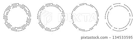 Futuristic digital circles on a white background Futuristic digital circles on a white background 134533595