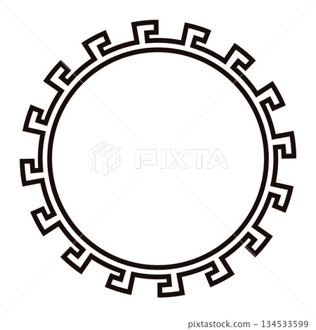 Greek style circular frame design for decorative use Greek style circular frame design for decorative use 134533599