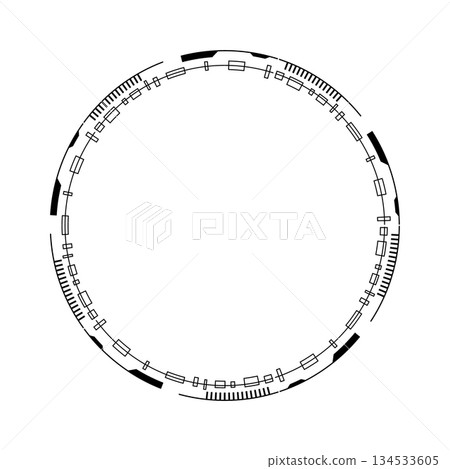 Futuristic circular frame design for technological themes 134533605