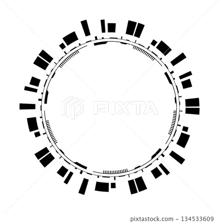 Futuristic circular frame design for creative projects and backgrounds Futuristic circular frame design for creative projects and backgrounds 134533609