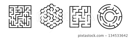 Intricate geometric maze patterns for puzzle design Intricate geometric maze patterns for puzzle design 134533642