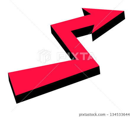 Dynamic growth concept with vibrant 3d red arrow for business success Dynamic growth concept with vibrant 3d red arrow for business success 134533644