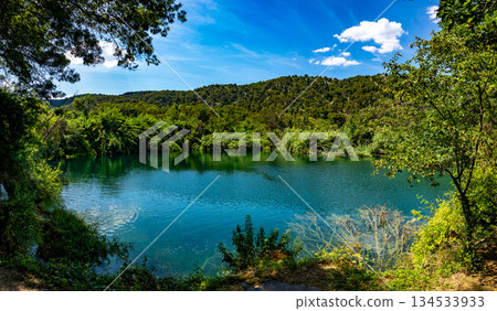 Waterfalls Krka, Croatia. Natural Waterfalls. Krka National Park, Croatia 134533933