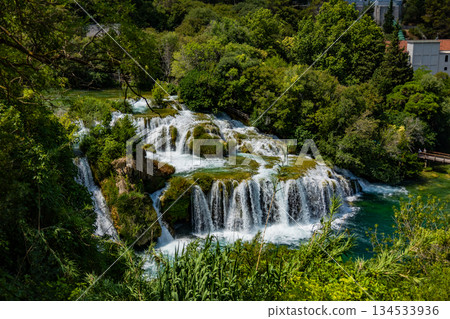 Waterfalls Krka, Croatia. Natural Waterfalls. Krka National Park, Croatia 134533936