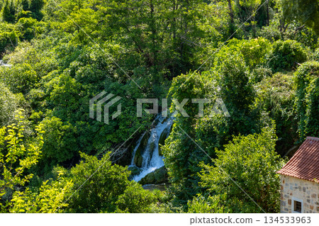 Waterfalls Krka, Croatia. Natural Waterfalls. Krka National Park, Croatia Waterfalls Krka, Croatia. Natural Waterfalls. Krka National Park, Croatia 134533963