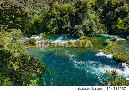 Waterfalls Krka, Croatia. Natural Waterfalls. Krka National Park, Croatia 134533967