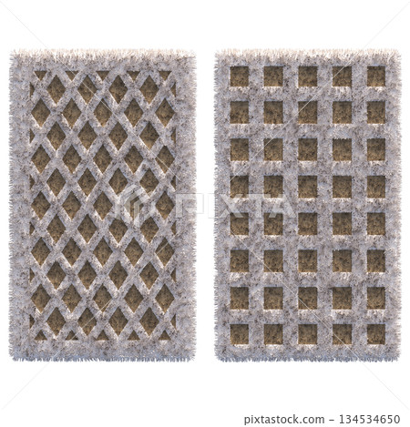 carpet for interior isolated on transparent background, home decor, 3D illustration, cg render 134534650