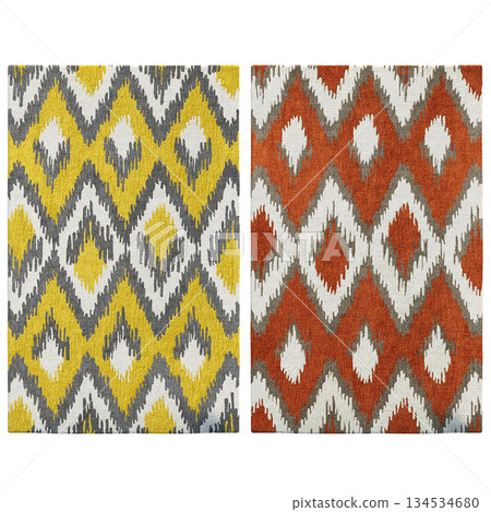 carpet for interior isolated on transparent background, home decor, 3D illustration, cg render 134534680