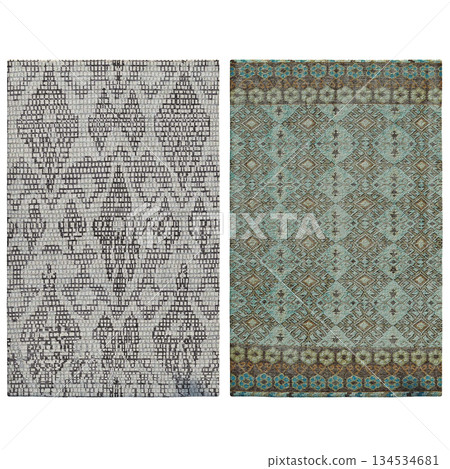 carpet for interior isolated on transparent background, home decor, 3D illustration, cg render 134534681