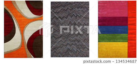 carpet for interior isolated on transparent background, home decor, 3D illustration, cg render 134534687